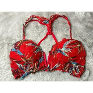 Victoria's Secret Red and Multicolor Lace Bra